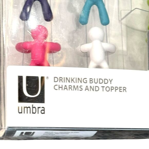 Umbra Drinking Buddy Charms Glass Identifiers & Wine Topper Bar Accessories. NEW - Picture 4 of 7